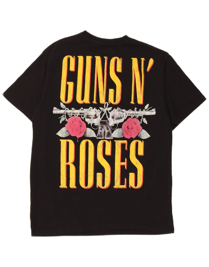 Pull & Bear - Camiseta gráfica para hombre, parte superior mediana, poliéster negro