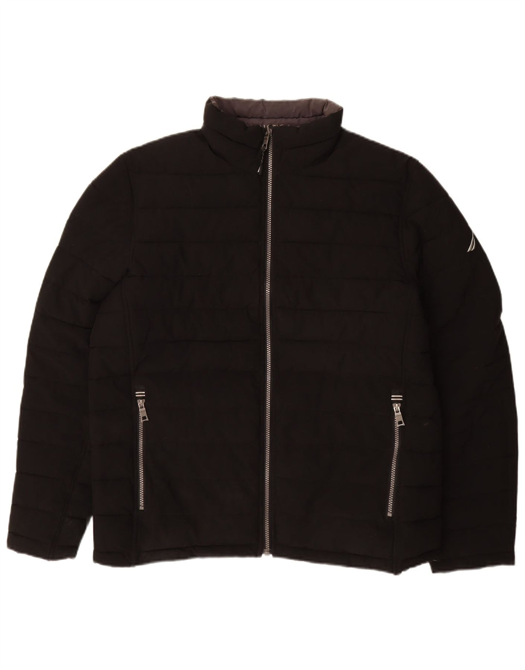 NAUTICA Chaqueta acolchada reversible para hombre UK 40 Large Poliéster negro
