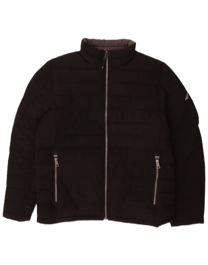NAUTICA Chaqueta acolchada reversible para hombre UK 40 Large Poliéster negro