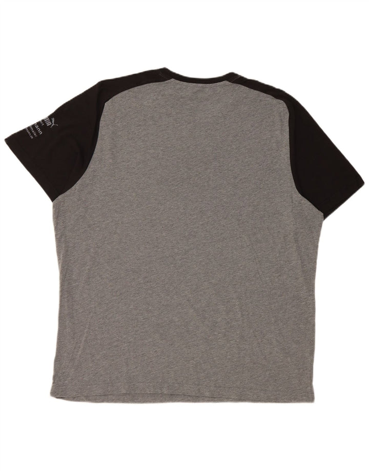 PUMA Camiseta gráfica para hombre Top XL Gris Colorblock