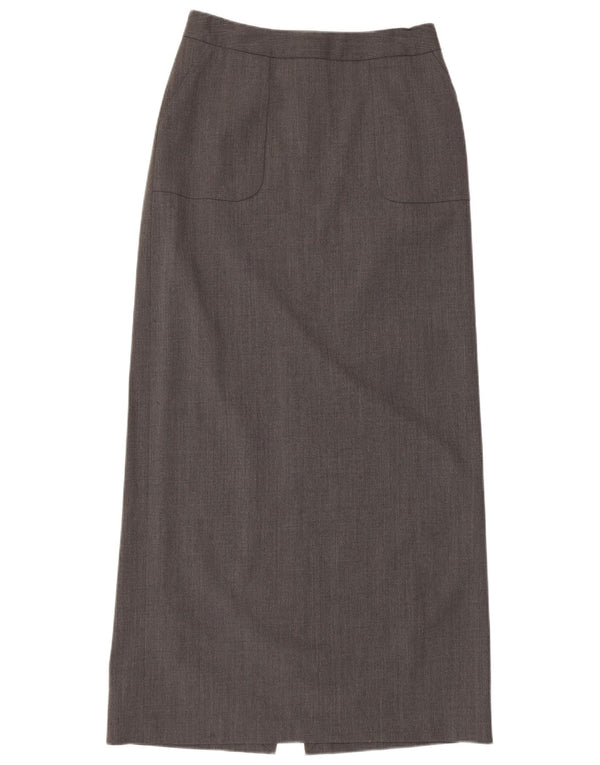 LAZZARI Falda larga de cintura alta para mujer IT 46 Large W30 Lana gris