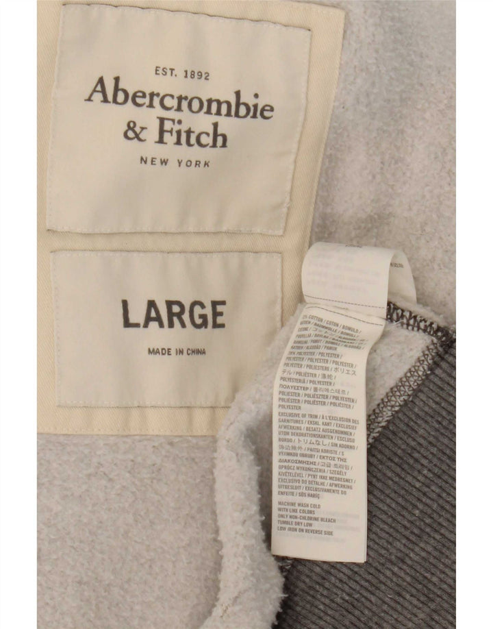 Abercrombie & Fitch Chaqueta superior de chándal para hombre Algodón gris grande