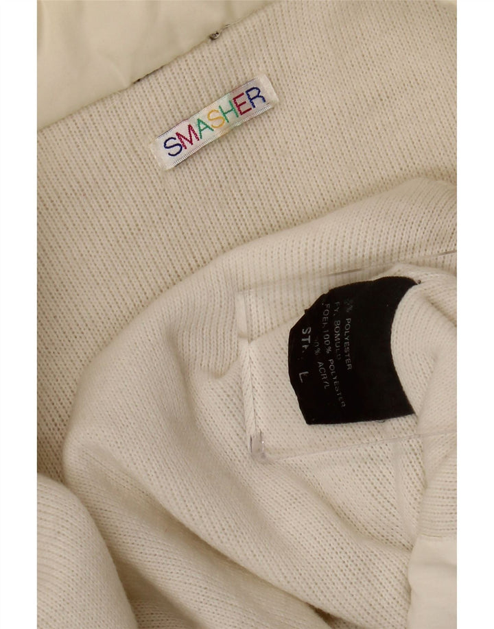 Smasher - Chaqueta de chándal sin mangas para hombre, poliéster blanco grande