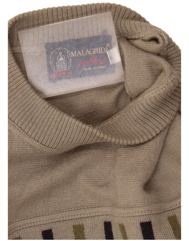 Malagrida Jersey De Cuello Redondo Con Gráfico Hombre Beige Medio