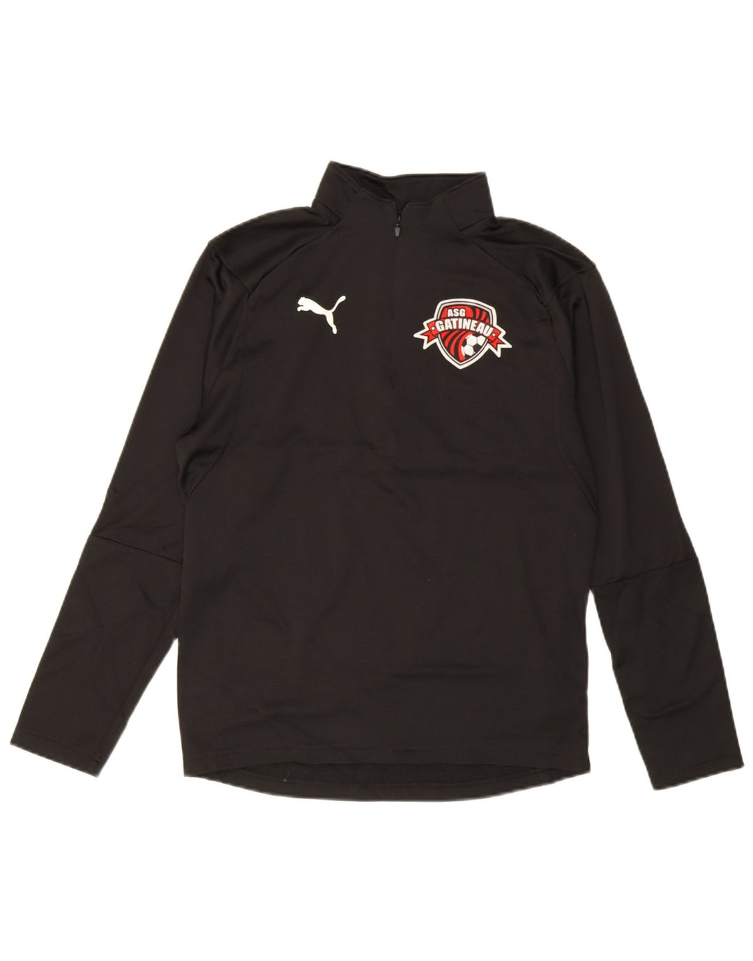 Puma Hombre AS Gatineau Graphic Zip Neck Jersey Chándal Top Pequeño Negro