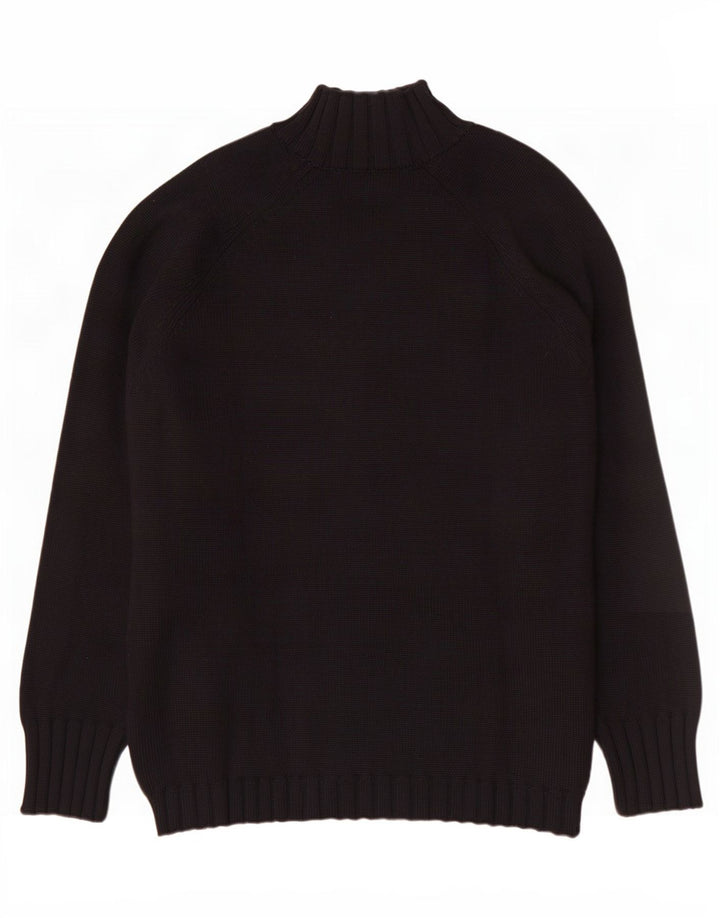 Jersey Hombre Trussardi Jeans Cuello Alto Lana Negro Grande
