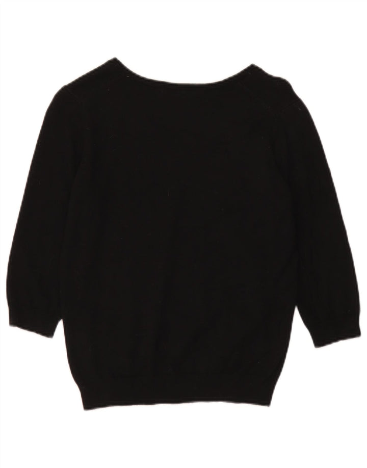 Marks & Spencer Suéter corto con cuello en V para mujer UK 44 Mediano Negro