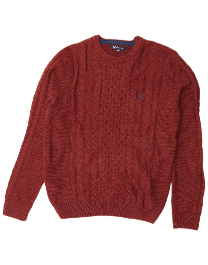Crew Clothing - Jersey de cuello para hombre, acrílico granate mediano
