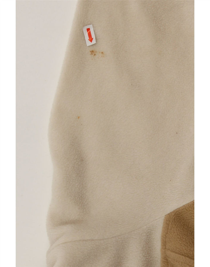 COLUMBIA Jersey corto de forro polar para mujer UK 44 Mediano Blanco Colorblock