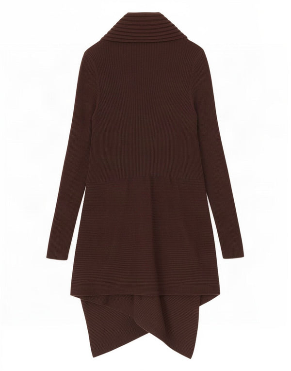 Marks & Spencer Womens Longline Asymmetric Cardigan Sweater UK 20 2XL Brown
