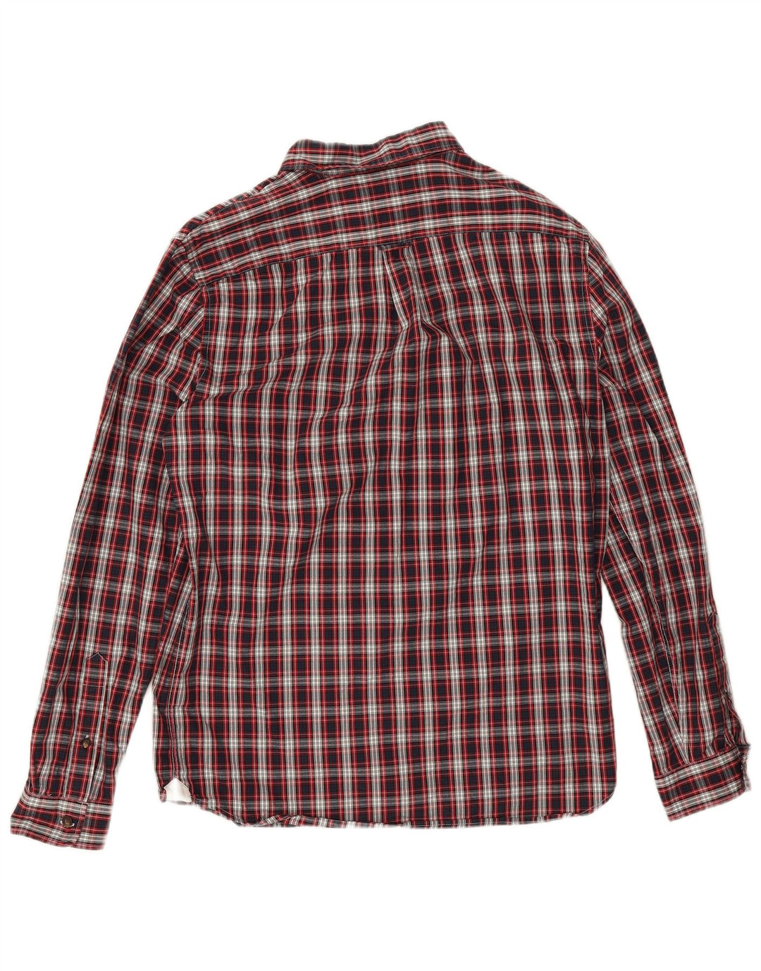 Camisa Lacoste de franela de corte regular para hombre, talla 40, algodón a cuadros rojos medianos