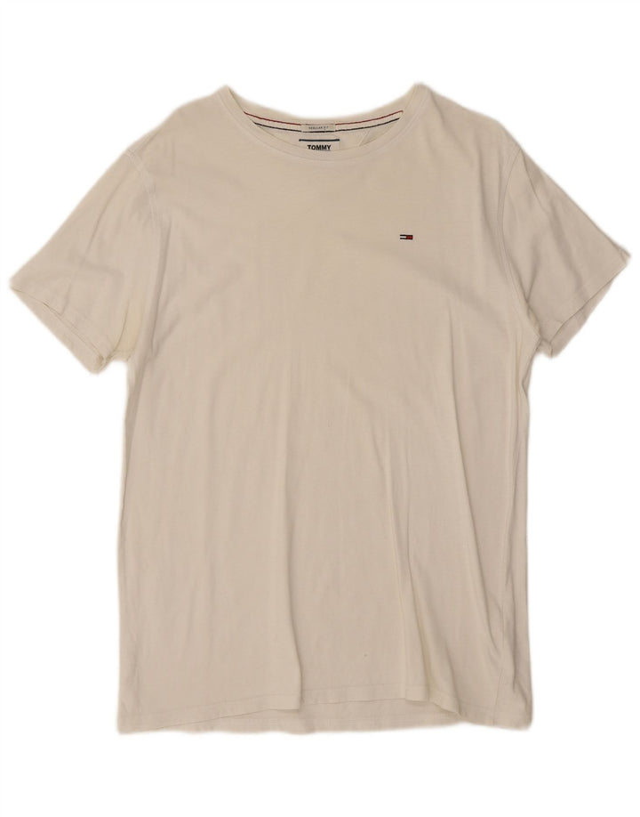 Tommy Hilfiger Camiseta Regular Fit para Hombre Top Medium White Cotton