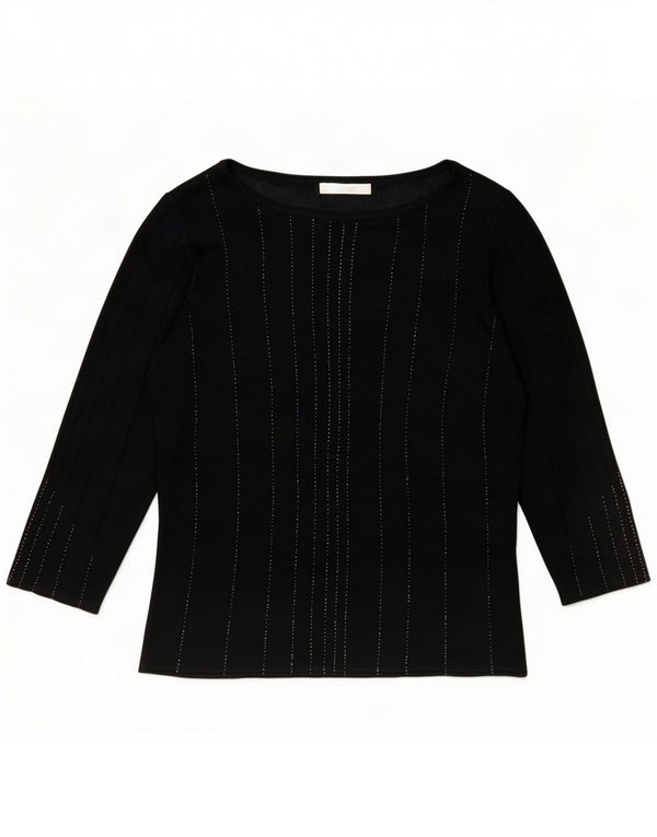 Marks & Spencer Blusa de manga 3/4 para mujer UK 44 Mediana Rayas negras