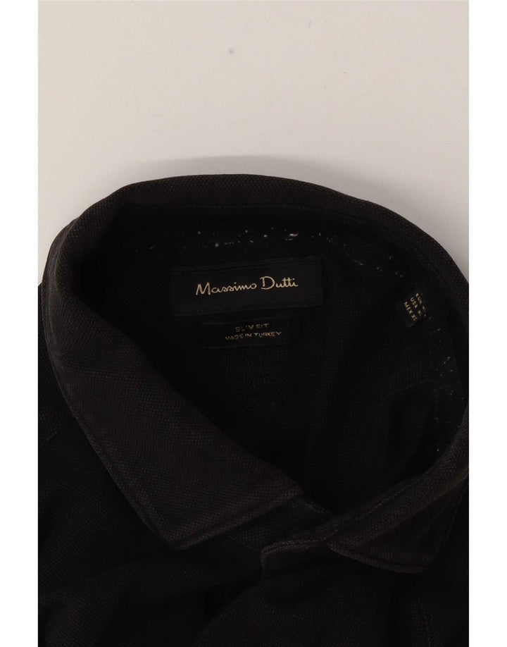 Massimo Dutti Camisa Slim Fit Hombre XL Negro