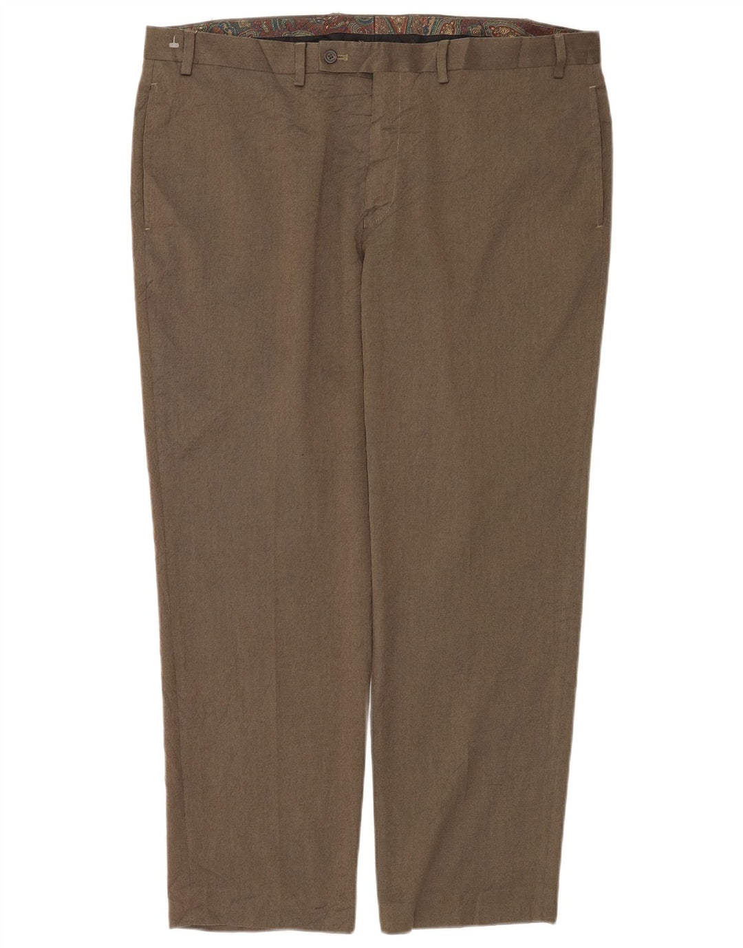 Ralph Lauren Pantalón de traje recto para hombre W40 L30 Poliéster gris