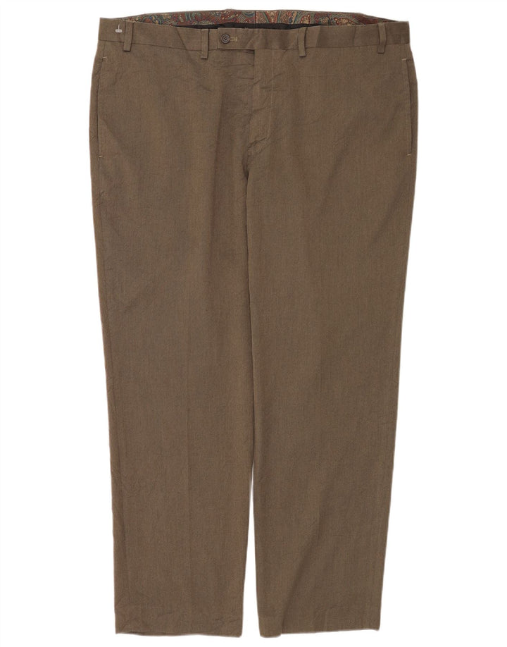 Ralph Lauren Pantalón de traje recto para hombre W40 L30 Poliéster gris