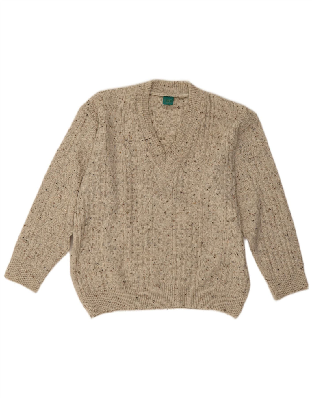 C&A Hombre Canda Jersey Con Cuello En V Jersey Acrílico Moteado Beige Medio