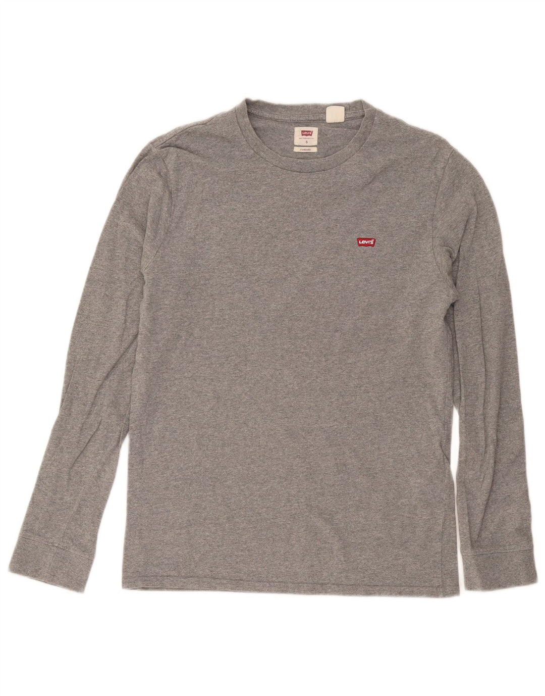 Levi's Top de corte estándar para hombre, manga larga, algodón moteado gris pequeño