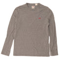 Levi's Top de corte estándar para hombre, manga larga, algodón moteado gris pequeño