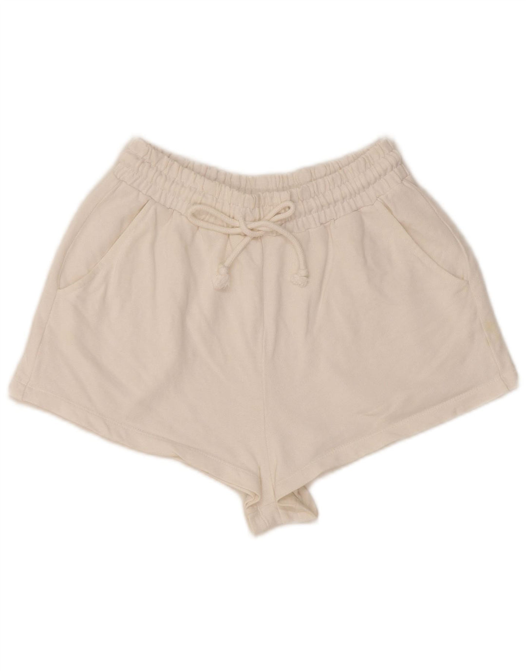 Zara Mujer Regular Hot Pants UK 8 Pequeño Algodón Blanco