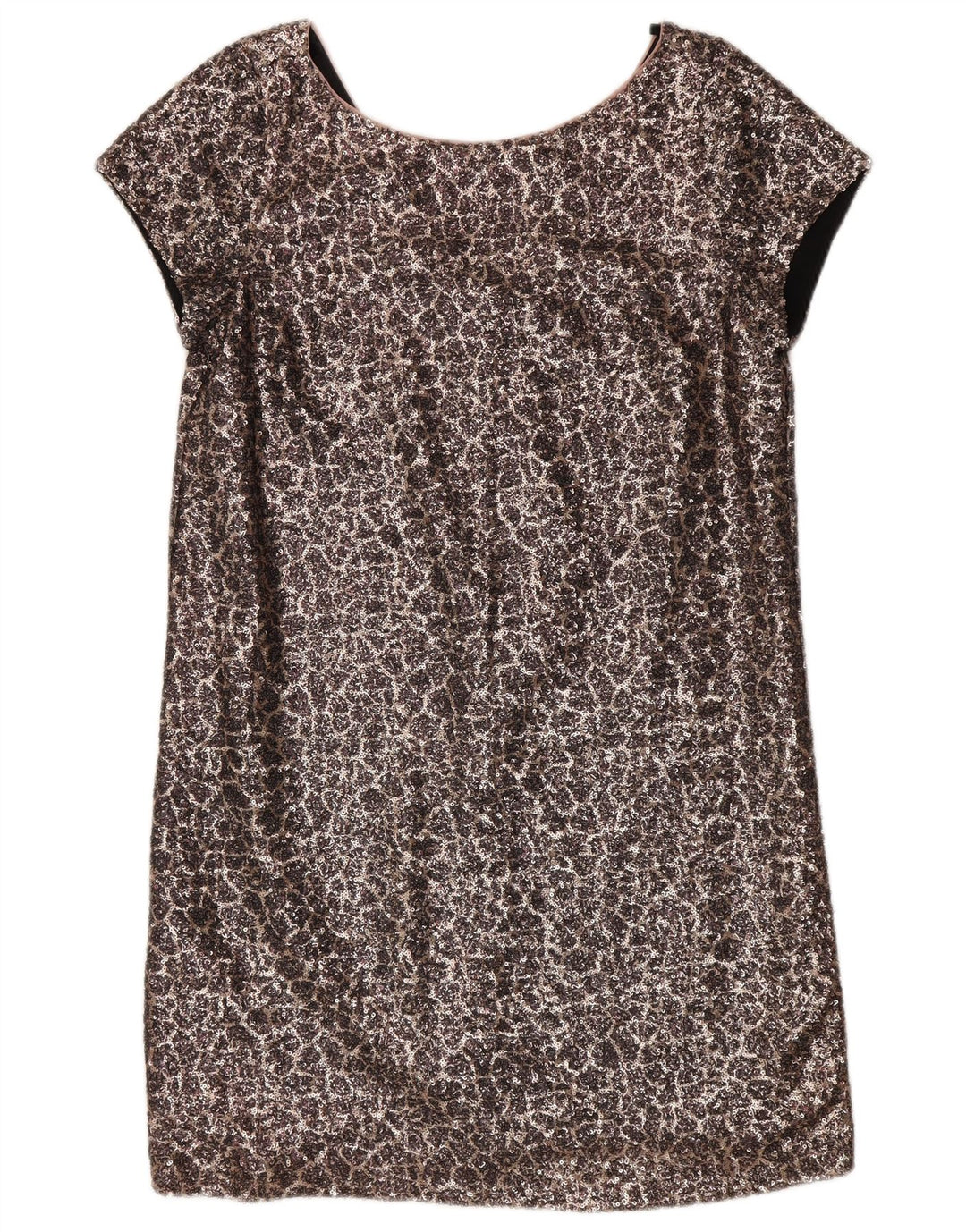 Next Vestido recto con lentejuelas para mujer UK 42 Nylon plateado mediano