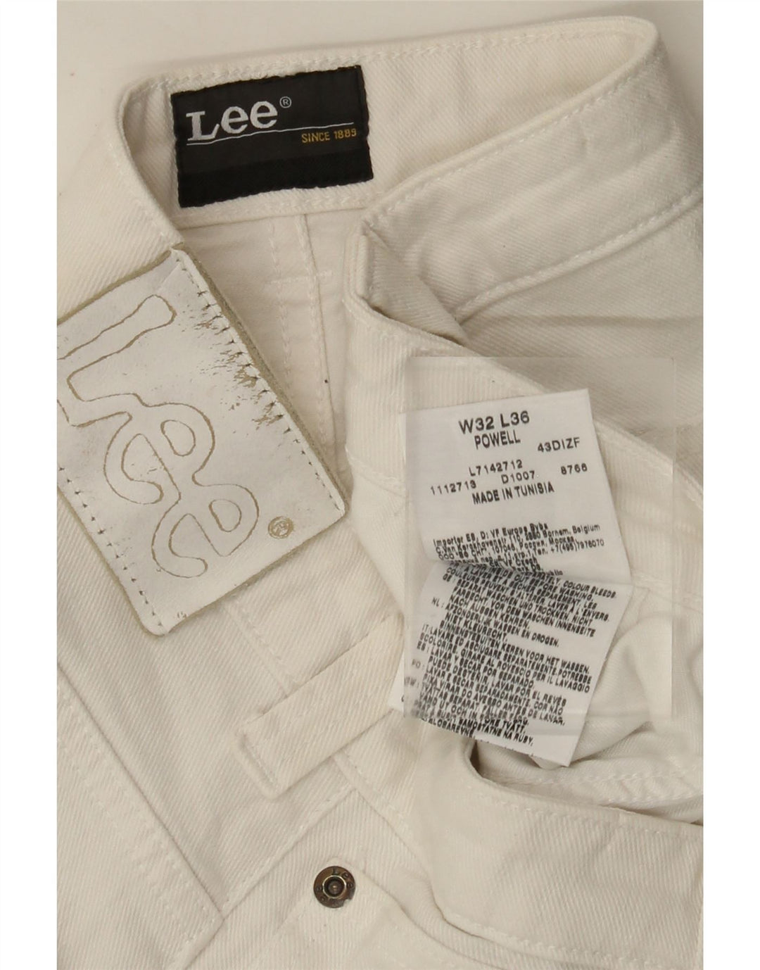 LEE Powell Jeans Slim para Mujer W32 L27 Algodón Blanco