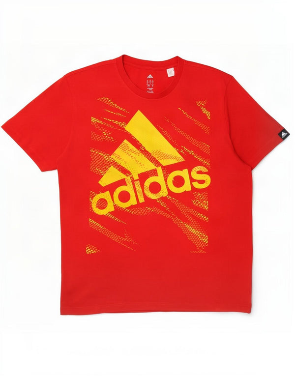 Adidas Mens Climalite Graphic Camiseta Top XL Algodón Rojo