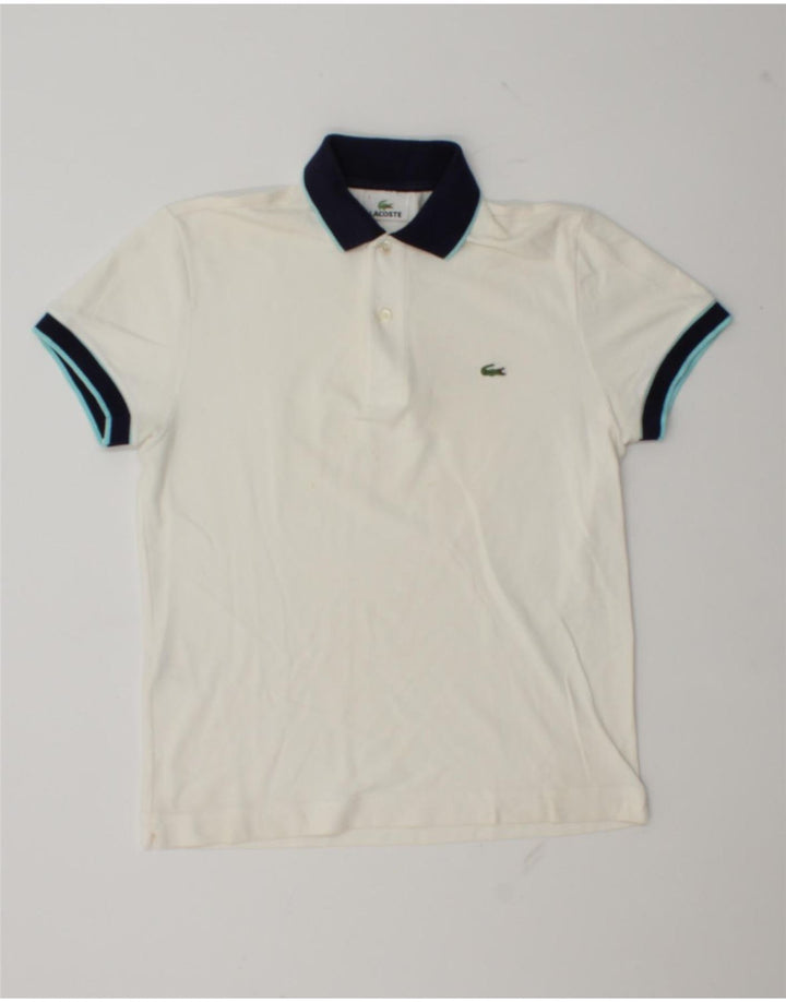 Lacoste Polo de rugby para hombre talla 3 pequeño algodón blanco