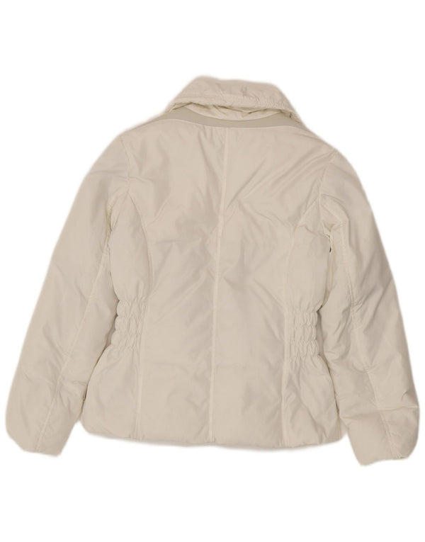 Geox Mujer Respira Chaqueta Acolchada Extragrande UK 6 XS Poliéster Blanco