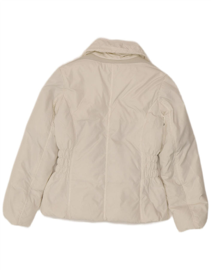Geox Mujer Respira Chaqueta Acolchada Extragrande UK 6 XS Poliéster Blanco