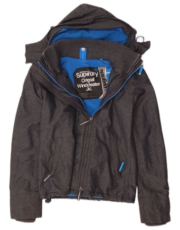 Superdry Chaqueta Cortavientos con Capucha Windcheater para Mujer UK 6 XS Gris