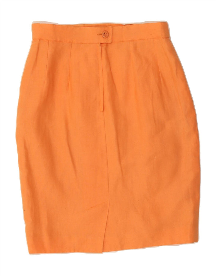 MAX & CO. Womens Pencil Skirt UK 12 Medium W28 Orange Linen Vintage Max & Co. and Second-Hand Max & Co. from Messina Hembry 