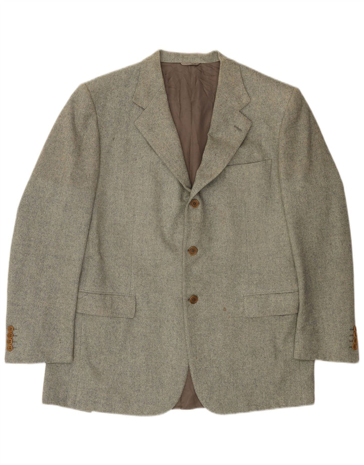 Etro Chaqueta tipo blazer de 3 botones para hombre IT 54 2XL Lana de espiga verde