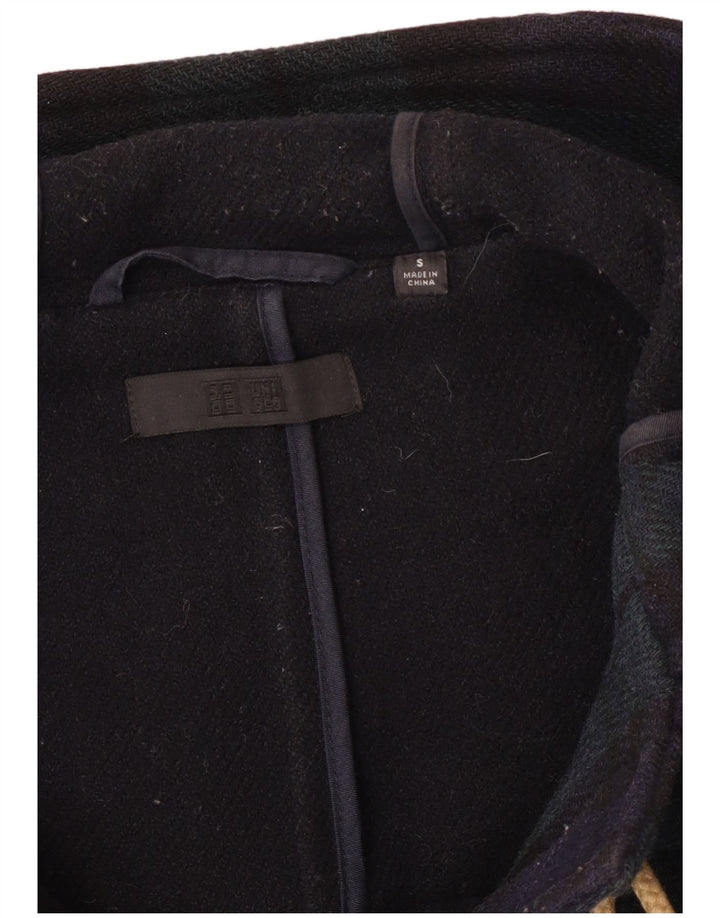 Uniqlo Trenca con capucha para hombre UK 36 Small Navy Blue Check