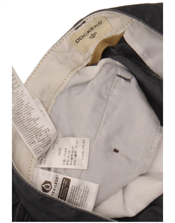Dockers Pantalones cortos chinos para hombre W33 Algodón gris medio