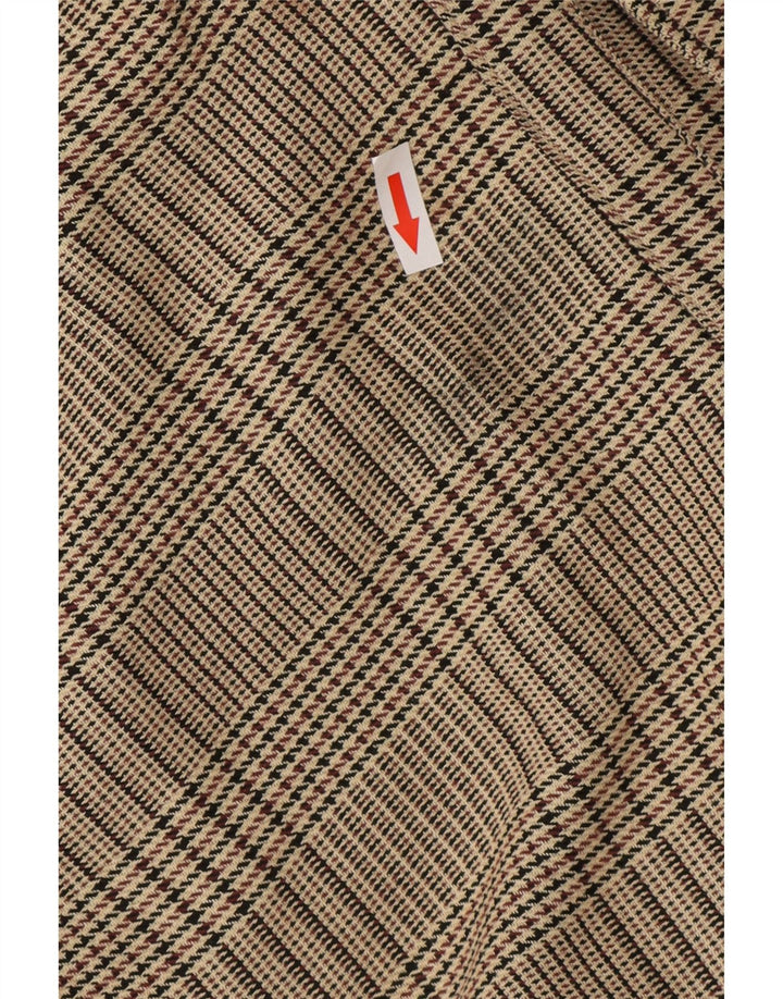 Zara Mujer Chaqueta Bomber Con Cremallera Completa UK 40 Poliéster A Cuadros Beige Mediano