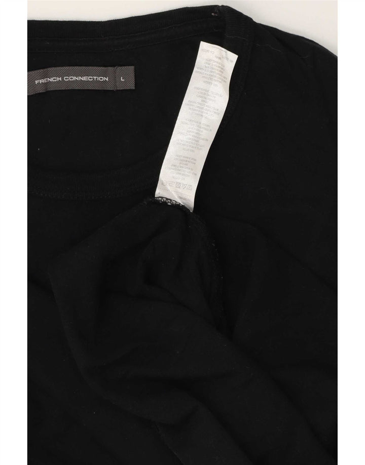 French Connection - Camiseta para hombre, talla grande, algodón negro