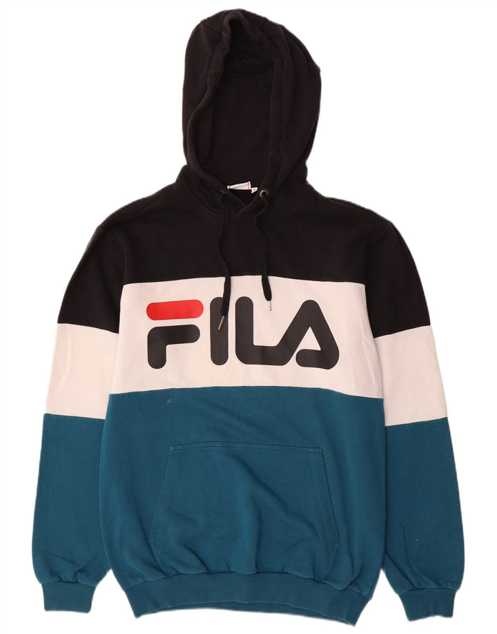 Fila Hombre Sudadera Con Capucha Jumper Small Multicolor Colorblock Algodón