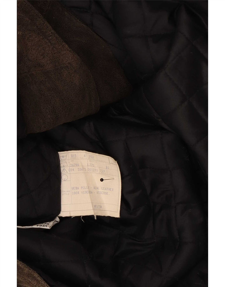 Chaqueta de ante vintage para hombre IT 54 2XL cuero marrón