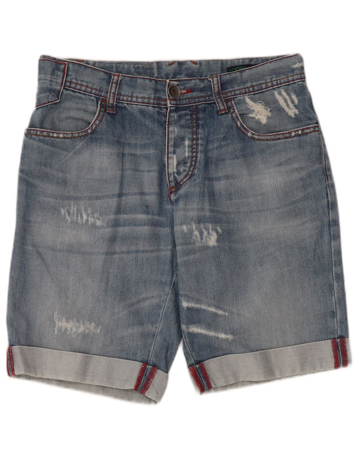 Benetton Shorts Vaqueros Holgados Y Desgastados W30 Azul Medio
