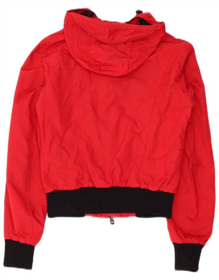 REFRIGIWEAR Chaqueta bomber corta con capucha para mujer Reino Unido 12 Poliamida roja mediana