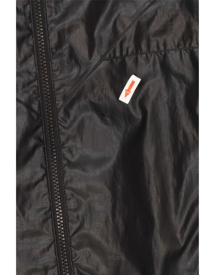 Adidas Chaqueta impermeable con capucha para hombre UK 38 Mediano Negro Poliéster