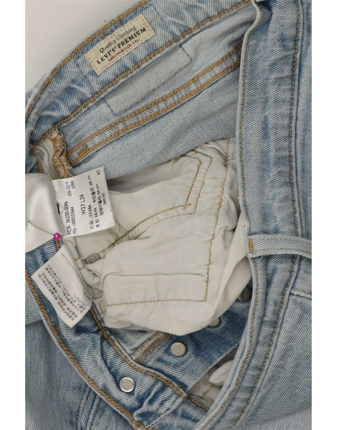 Vaqueros Levi's Mujer Rectos W27 L26 Algodón Azul