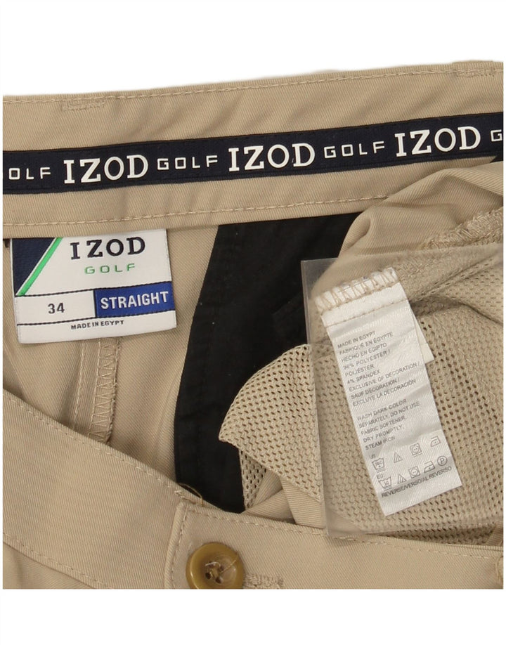 Pantalones cortos chinos Izod para hombre W34 Poliéster beige grande