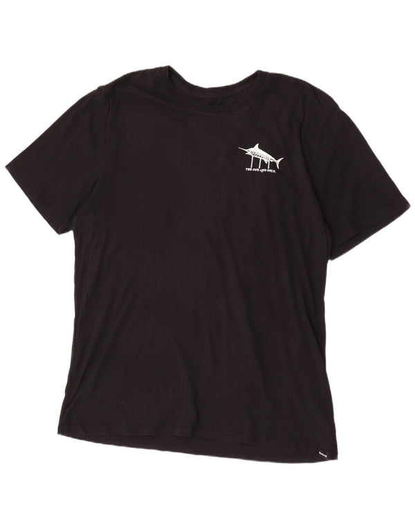 Hurley Camiseta gráfica para hombre Top 2XL Algodón negro
