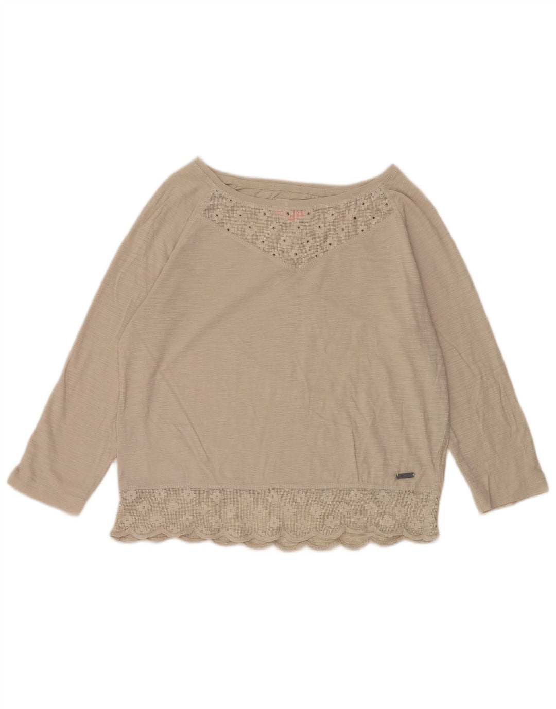 Superdry Blusa de manga 3/4 para mujer UK 40 Algodón beige medio