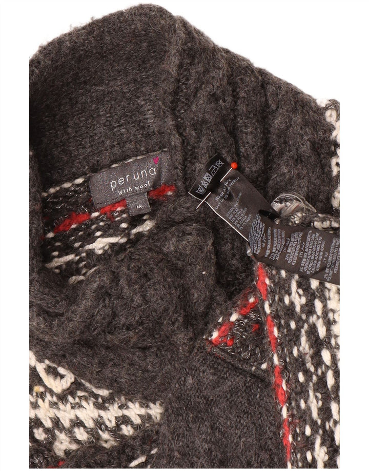 Per Una - Cárdigan para mujer, acrílico, a rayas, color gris medio, Reino Unido 44
