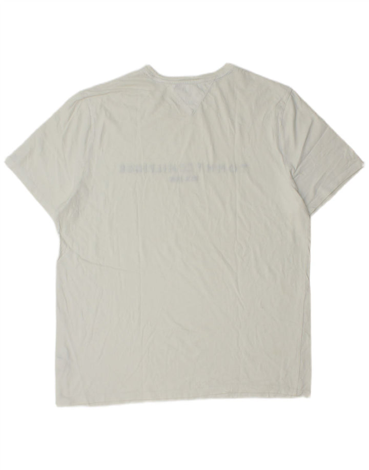 Tommy Hilfiger Camiseta gráfica de ajuste regular para hombre Top XL Algodón blanco