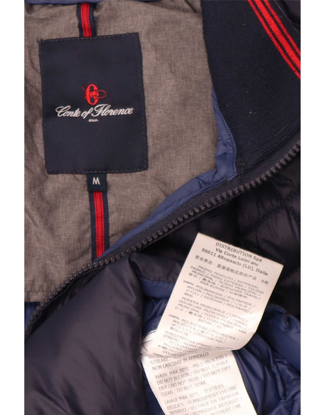 Conte of Florence Chaqueta acolchada para hombre UK 38 Mediana Azul marino Poliamida