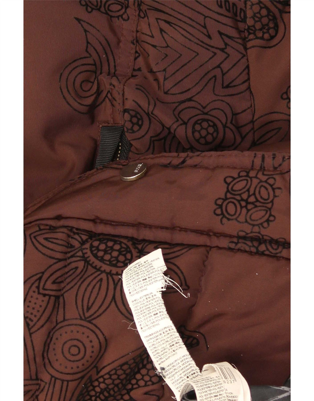 Desigual Chaqueta acolchada extragrande con capucha para mujer EU 36 Small Brown Floral